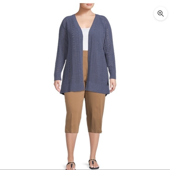 Terra & Sky Women’s Plus Size Millennium Capri Pants Size 4X Brown - Picture 2 of 5